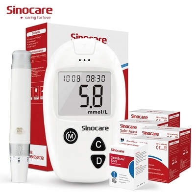 Sinocare Auto Glucose Meter Kit with 200 Strips Rapid Medical Noninvasive Diagnosis Glucometer Diabetes