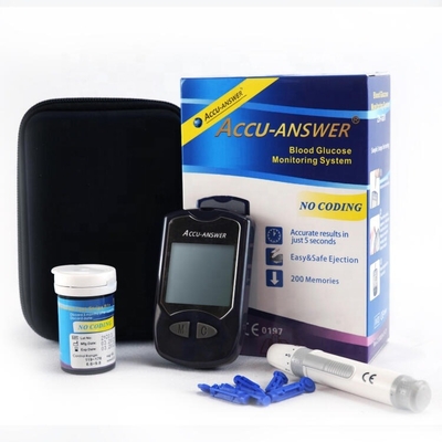 No Medical Device Blood Glucose Monitor Quick Check Blood Sugar Testing Machine Diabetes Test Coding Kit with Test Strips and Scalpels