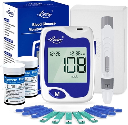 Family Blood Glucose Monitor Kit Diabetes Test Kit Blood Collection Device and Carry Bag Glucose Monitoring Kit