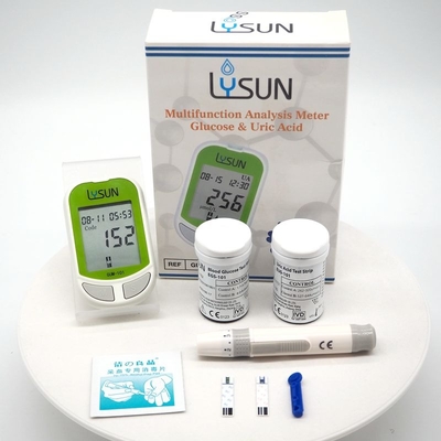 Digital Health Care Plastic Electronic Utility Portable Analyzer Monitoring Uric Acid and Blood Sugar Glucose Meter