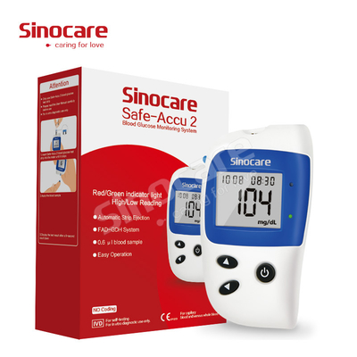 Large Memory Plastic High Quality Blood Glucose Monitoring System Sinocare Active Glucometer Blood Glucose Monitor